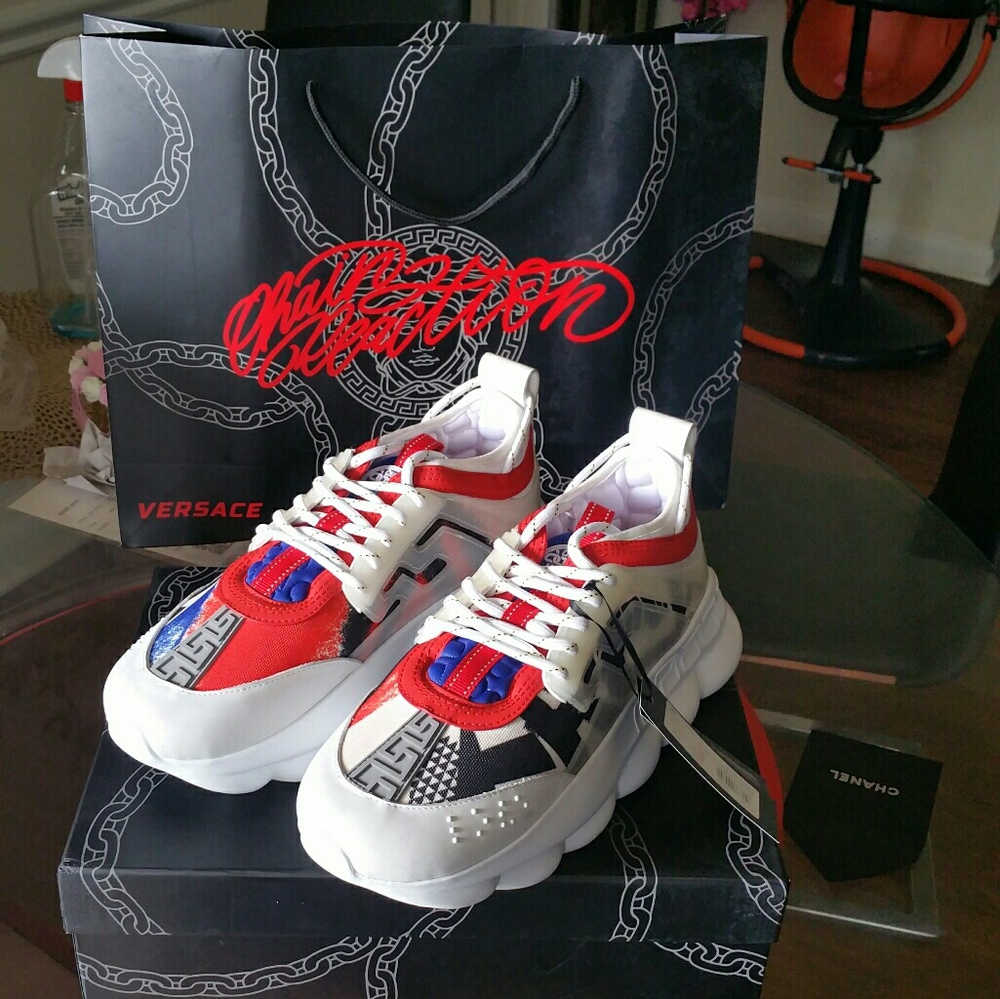 Authentic Versace chain reaction sneakers